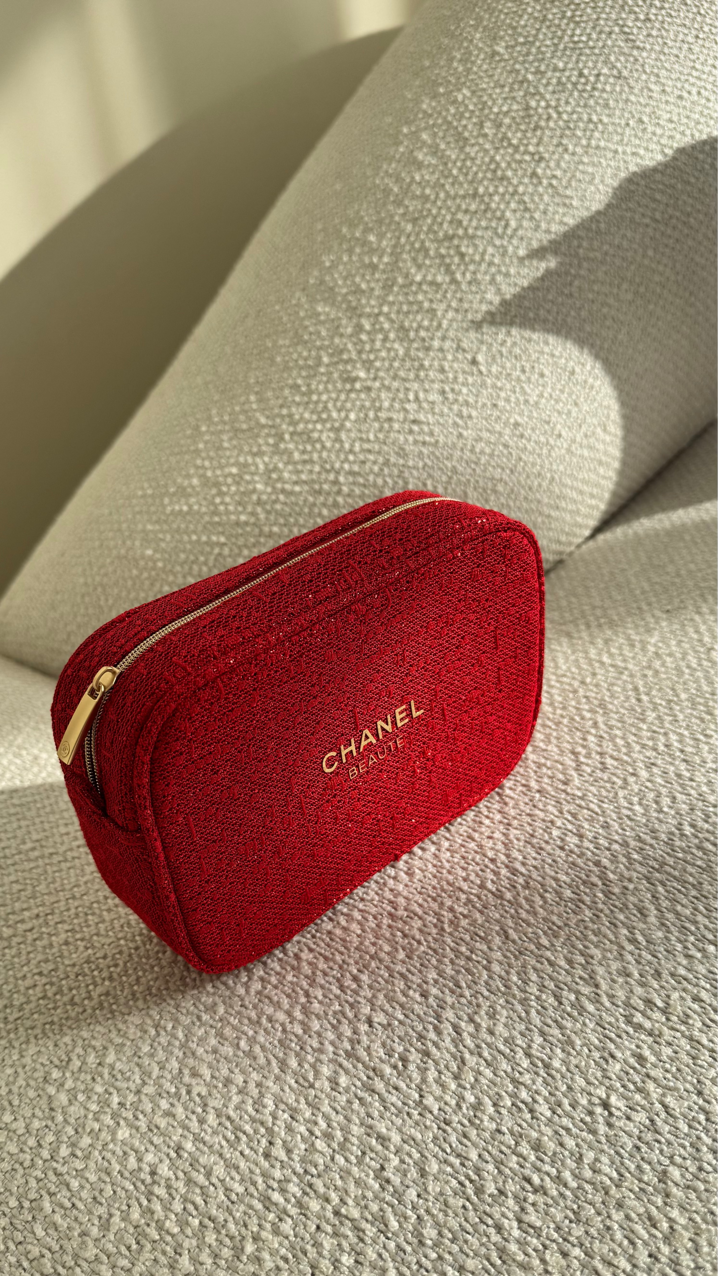 Chanel Red Makeup Bag