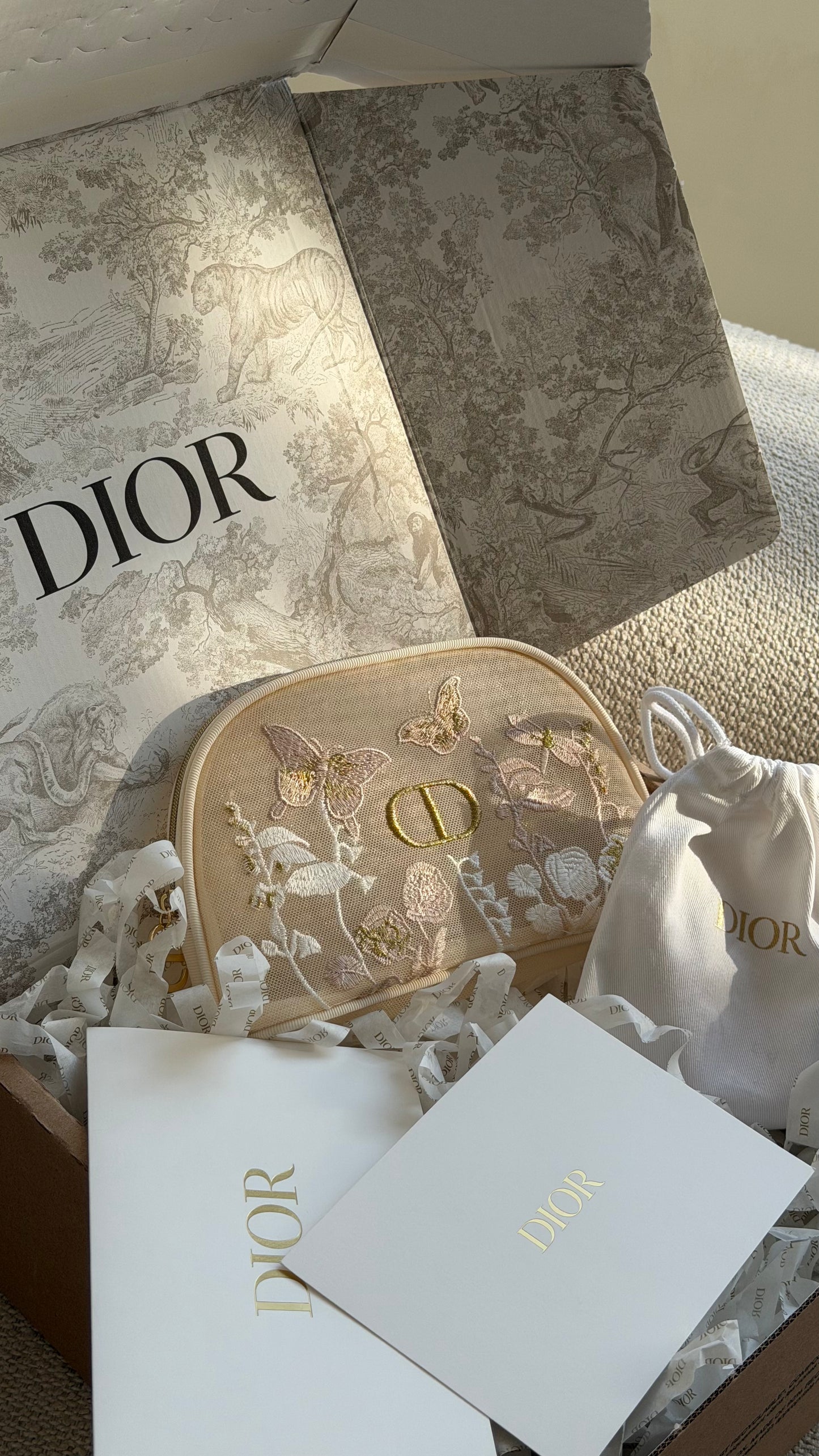 Christian Dior makeup bag