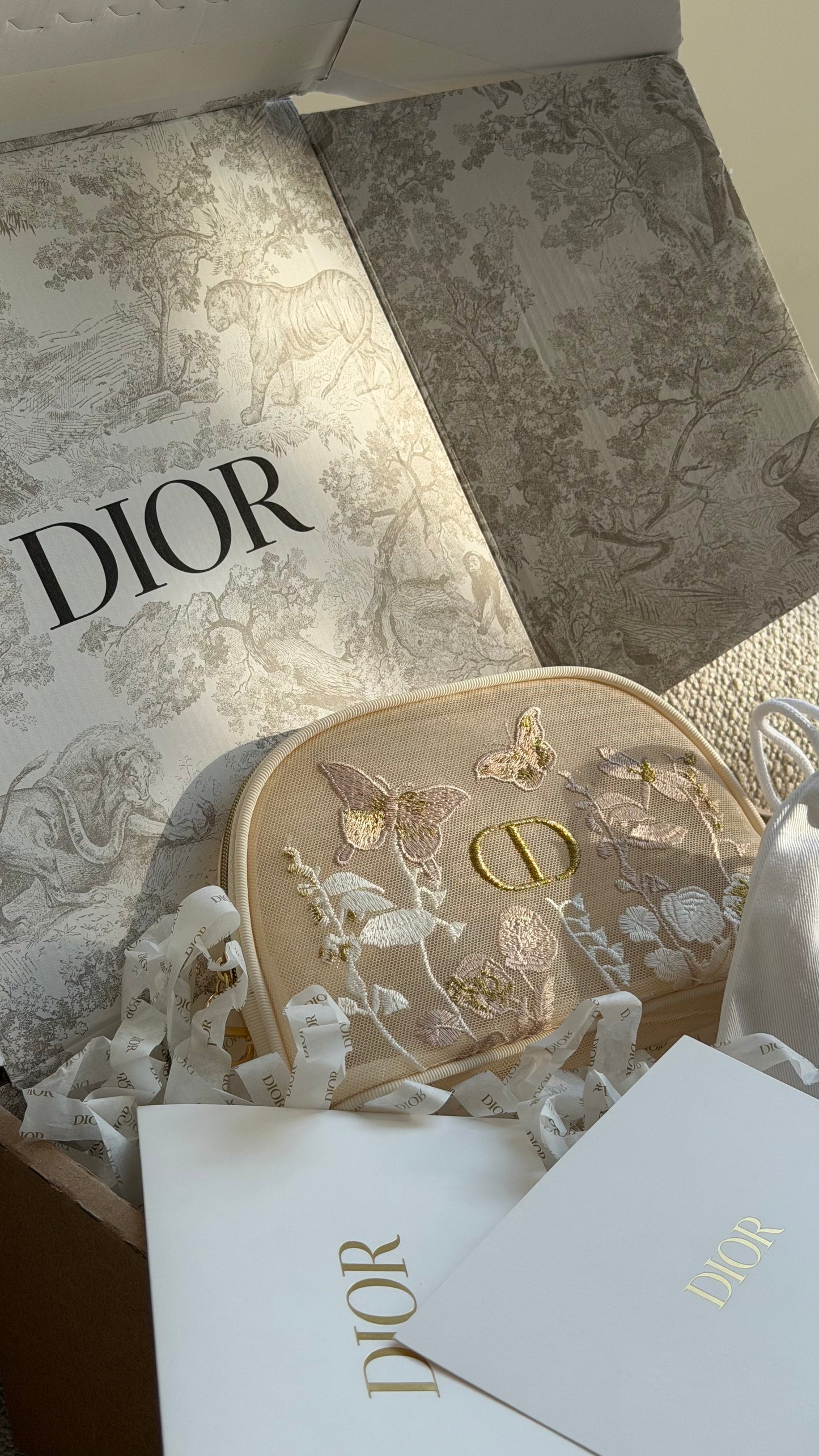 Christian Dior makeup bag
