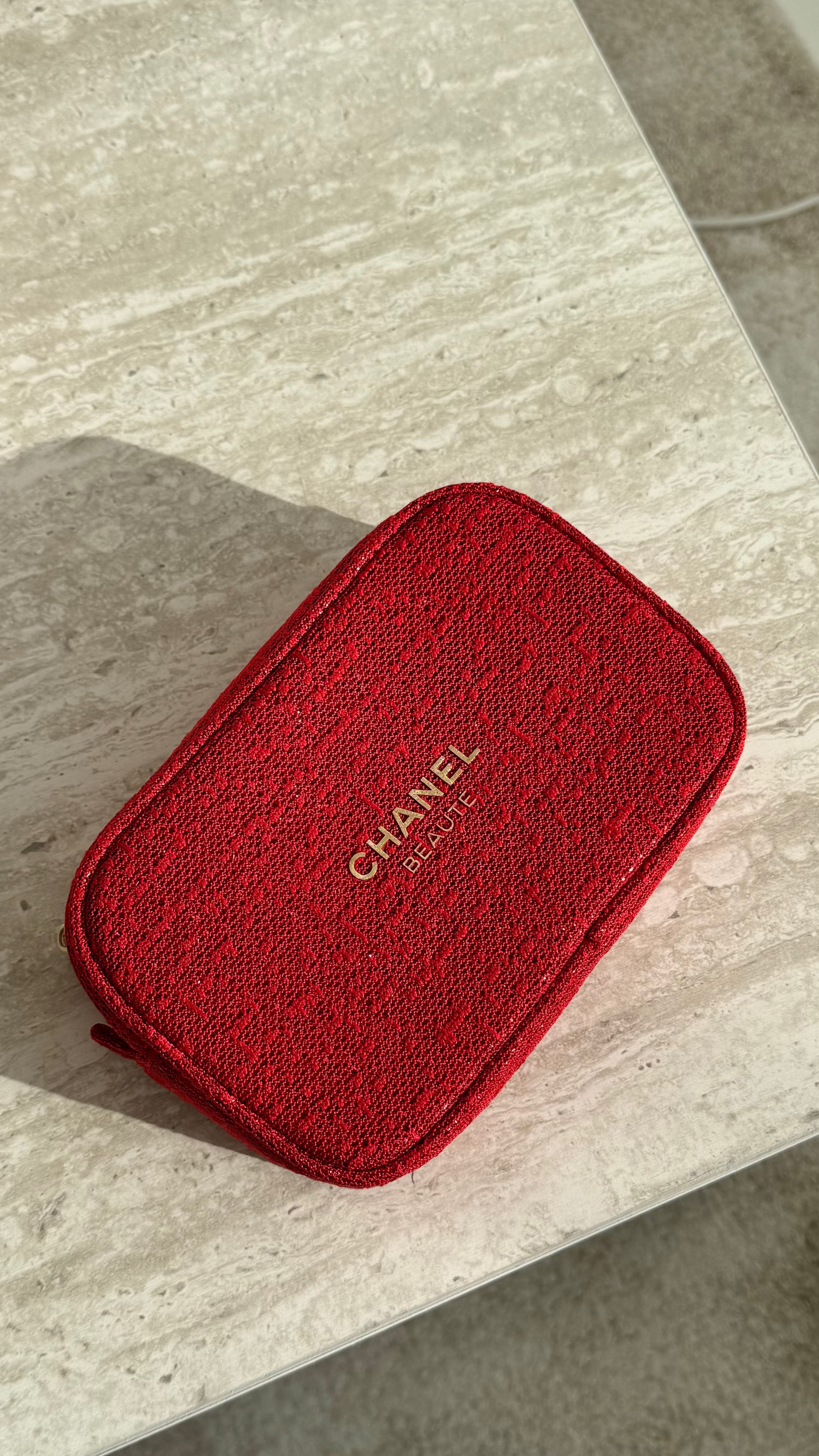 Chanel Red Makeup Bag