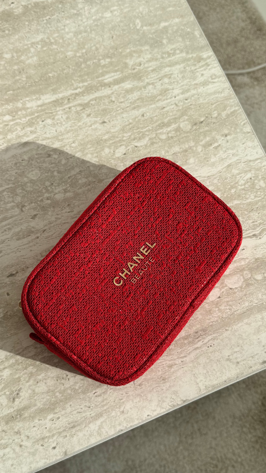Chanel Red Makeup Bag
