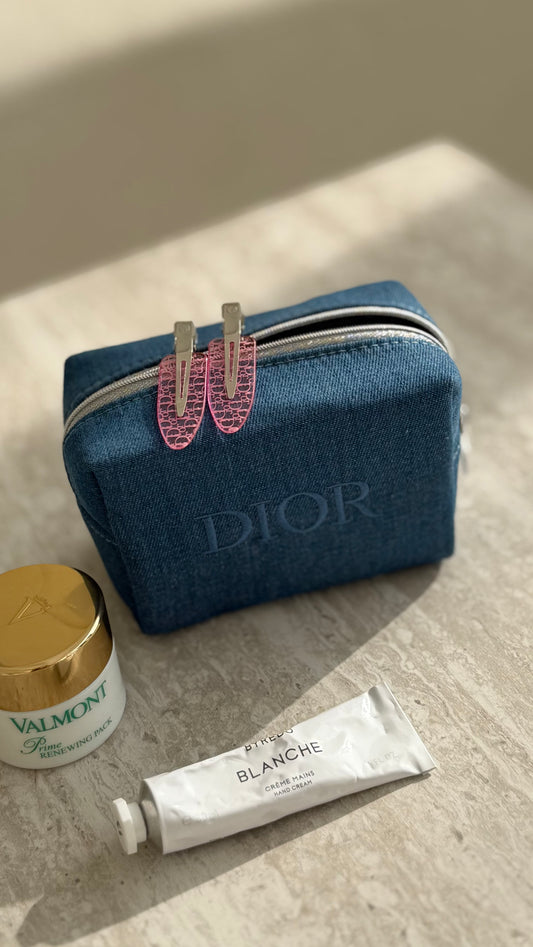 Dior Denim Makeup Bag